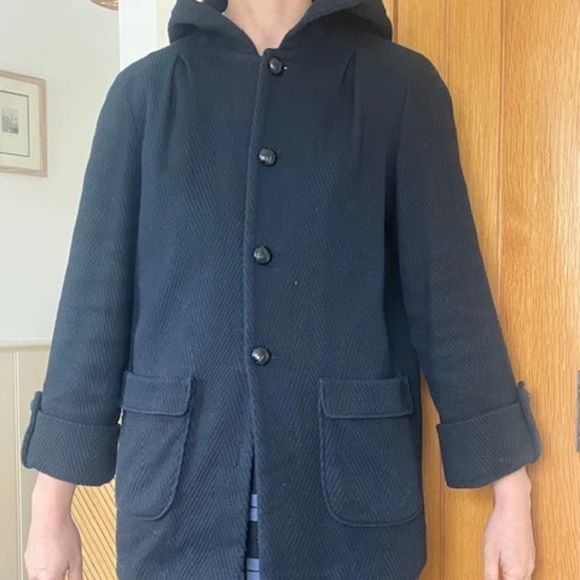APC Navy Cape coat - Picture 1 of 8